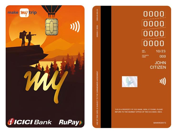 India Icici Bank RuPay MakeMyTrip vertical credit card